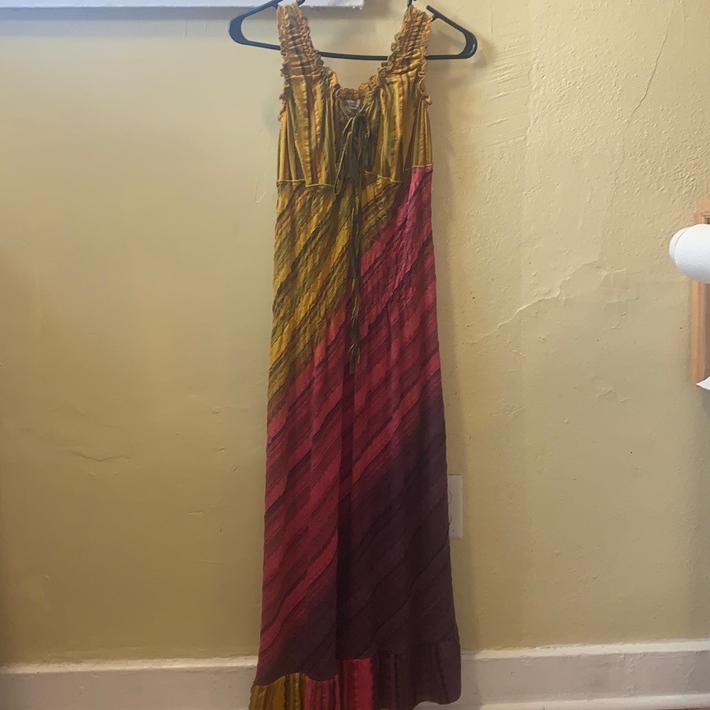 Cute sunset dyed summertime ankle dress